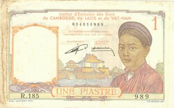 1 piaszter piastre 1953 Francia Indokína