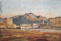Pont neuf a nice antique watercolor, 19th century masterpiece - France