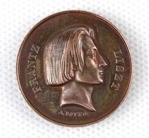 1Q217 Antoine Bovy (1795-1877) : Liszt Ferenc bronz érme 1844