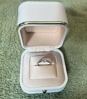 18K white gold ring with 0.34Ct diamond with certificate