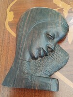 Africa, - female head made of wood