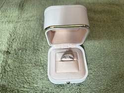 18K white gold ring with 0.21Ct diamond, certificate