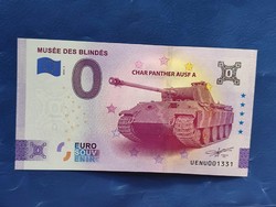 France 0 euro 2024 armored war museum panther tank! Rare commemorative paper money! Ouch!