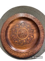 Decorative wall bowl made of wood