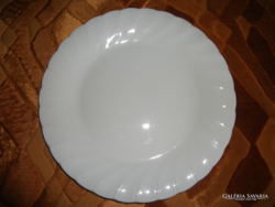 White fine porcelain large flat serving plate, normal size in bone white sheffield fine display case