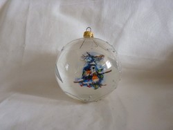 Retro-style glass Christmas tree decoration - translucent sphere!