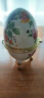 Faberge type porcelain egg 9.5 cm high