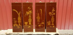 4 Chinese wooden board pictures....90X30 cm....Extra...