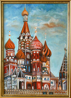 Vasilij Blazenny Cathedral - oil painting for sale (work of art teacher Miklós Tóth)
