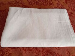 Old, snow-white damask tablecloth, 260x130