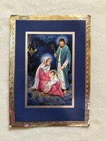 Old silver plated Christmas postcard, greeting card - alan lathwell picture - large size !!