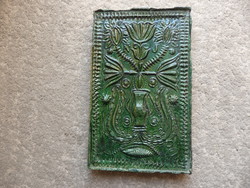 Antik kályhacsempe antik erdélyi kályhacsempe zöld mázas kalotaszegi kályhacsempe 19 . század
