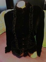 Elegant black velvet blazer size 14