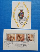2 Nszk block stamps, Christmas, Nobel laureates in literature
