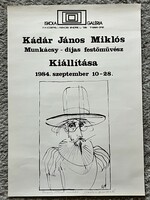 János Miklós Kádár exhibition poster 1984 autographed