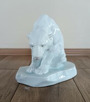 Old Herend porcelain polar bear figure