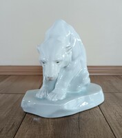 Régi Herendi porcelán jegesmedve figura