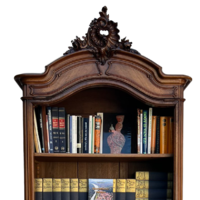 A bookcase in a neo-baroque style with a fantastic shape