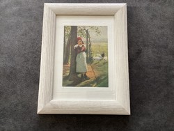 Antique small print in a modern frame.