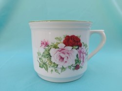 Large Czechoslovakian pink porcelain mug