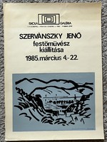 Jenő Szervánszky painter exhibition poster 1985 autographed