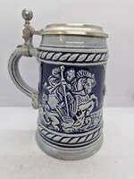 Marzi & Remy Bavarian style tin beer mug with lid