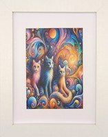 Cosmic cats - silk wall/table picture