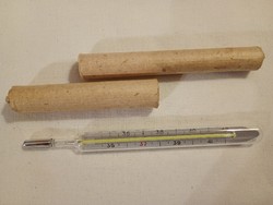 Retro Russian mercury glass thermometer in paper case