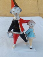 Hollóházi árt deco clown couple