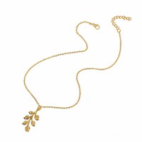 Nym41 - gold leaf branch pendant necklace