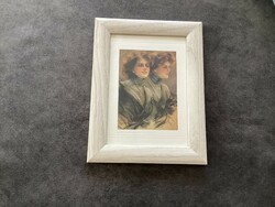 Antique small print in a modern frame.