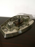 Original art deco chrome writing desk calamari / inkstand