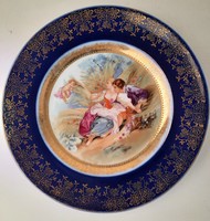 Antique scenic porcelain cake plate