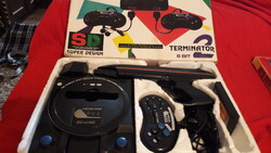 Retro 1990s terminator video game console machine complete with box as pictured
