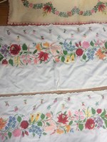 4 Matyó from Buzsáki, Kiskunhalas, I don't know, hand embroidery, needlework, very large tablecloth with flowers in one