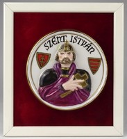 1R050 Croatian László: Saint István porcelain plaque - Herend