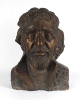 1R068 Lajos Józsa: Károly Szegvár painter bronze bust 43 cm 24.5Kg!