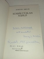 Hornyik Miklós - Szabálytalan napló - Forum Könyvkiadó, 1981 - DEDIKÁLT -  /dedikált példány!/