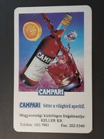 Card calendar 1995 - retro, old pocket calendar with inscription Campari bitter the world famous aperitif