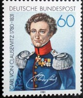 N1115 / Németország 1981 Carl von Clausewitz tábornok bélyeg postatiszta