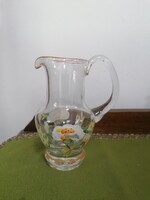 Graceful glass jug, hand painted