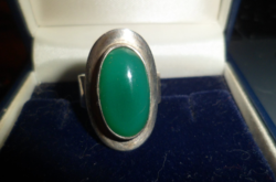 Scandinavian silver ring / chrysoprase