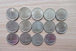 1 forintos (14 db): 1994, 1998, 2000, 2001, 2002, 2006, 2007