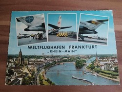 Old postcard, Frankfurt, airport, 1971., Used