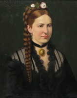 Magyar művész 1900 körül : Fiatal hölgy portréja
