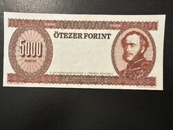 5000 HUF banknote 1990-1995. Spoiled print, because there is no basic print!! Ouch!! Rare!!