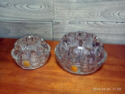 2 special retro glass vases, French