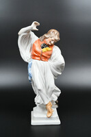 Herend porcelain dancing peasant, outlaw statue