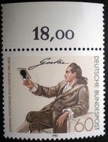N1121sz / Germany 1982 johann wolfgang von goethe stamp postal clean curved edge numbered