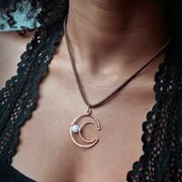 Rose moon necklace